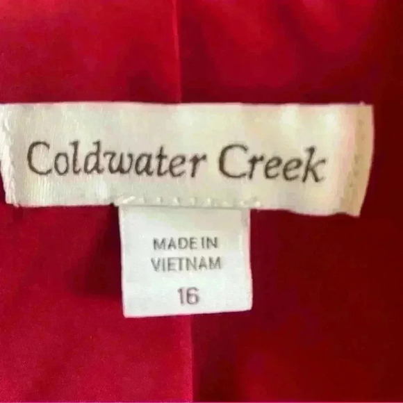 Coldwater Creek Women’s Single Breasted Blazer Size 16 Red Textured Classic Work - Picture 7 of 11